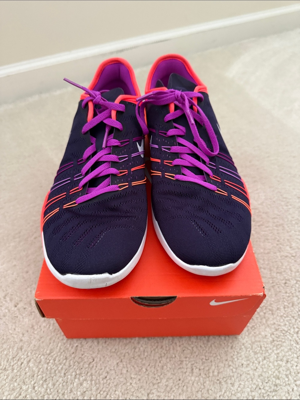 Nike Women’s Athletic Trainers - Black with Pink, Purple & Orange Accents - Picture 2 of 5